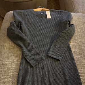Brand new GAP Charcoal Ribbed Knit midi dress